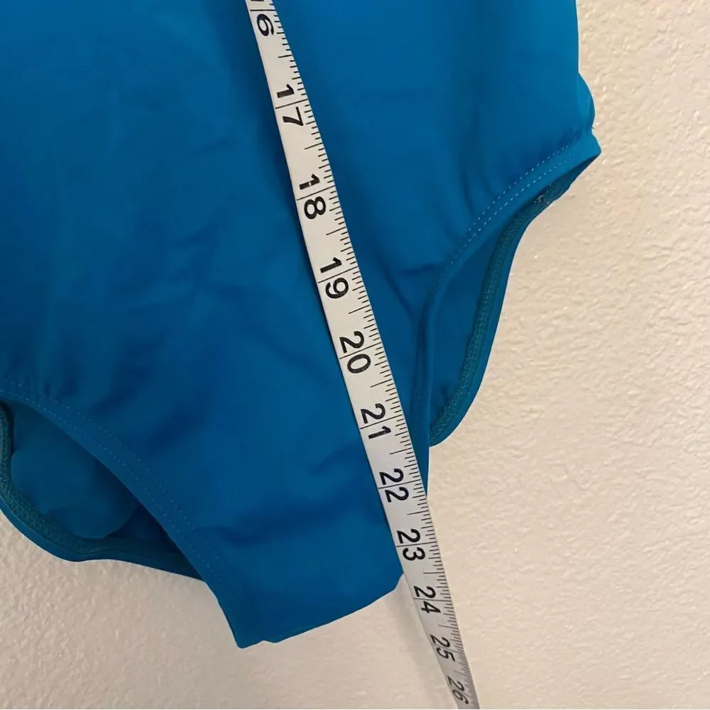 WEISSMAN Balera Dance Costume Woven Mock Neck Leotard MT10942 Teal LC child